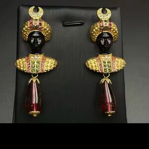 ASKEW OF  LONDON EARRINGS MOORISH Prince Signed Blackamoor Vintage